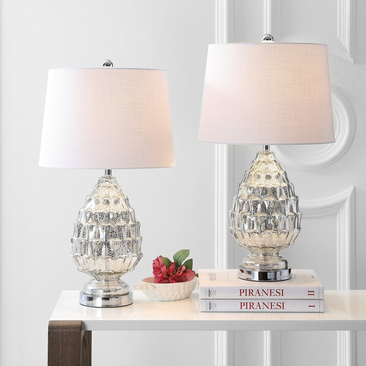 JYL1076A-SET2 Set of 2 Table Lamps Artichoke 25.5" Glass LED Table Lamp