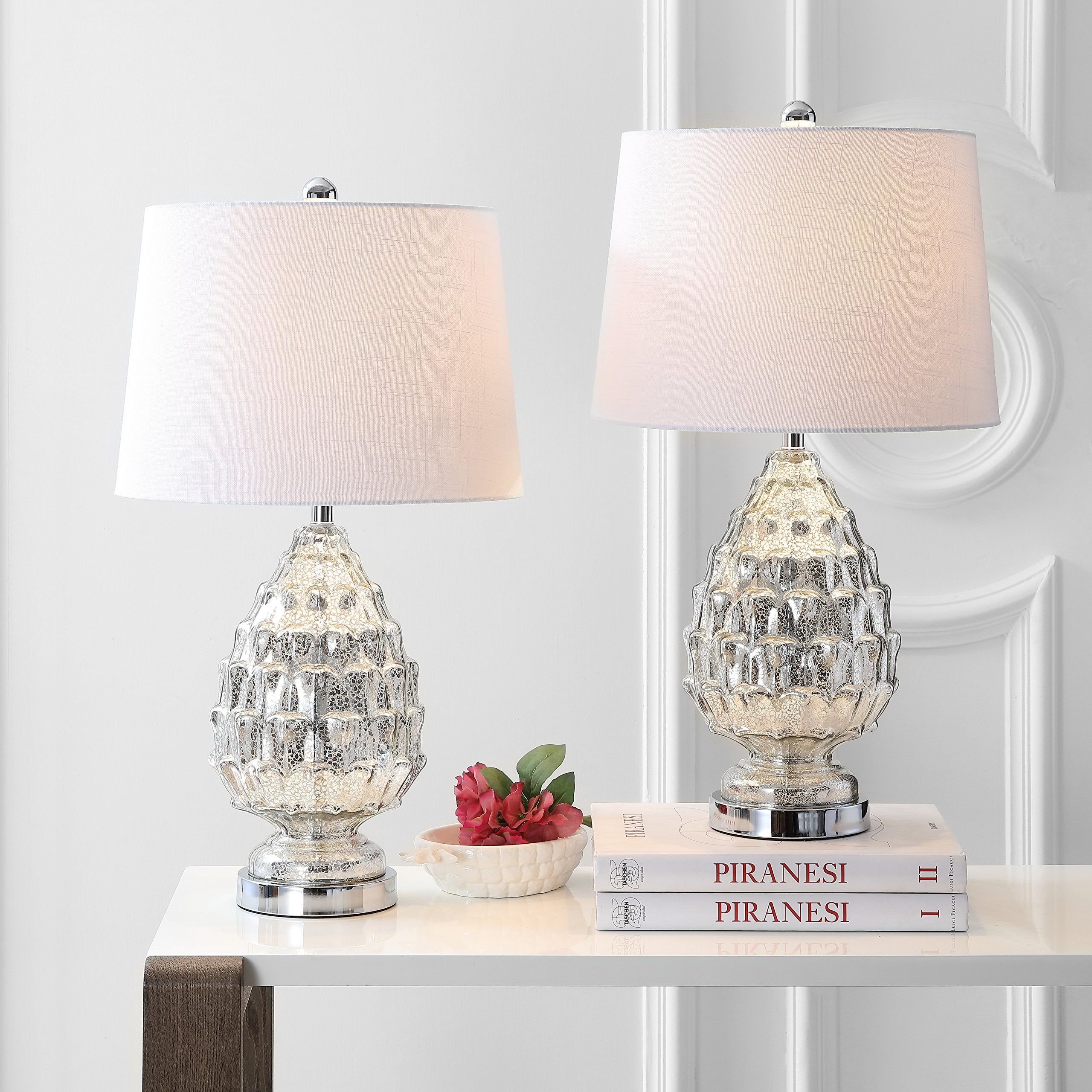 JYL1076A-SET2 Set of 2 Table Lamps Artichoke 25.5" Glass LED Table Lamp