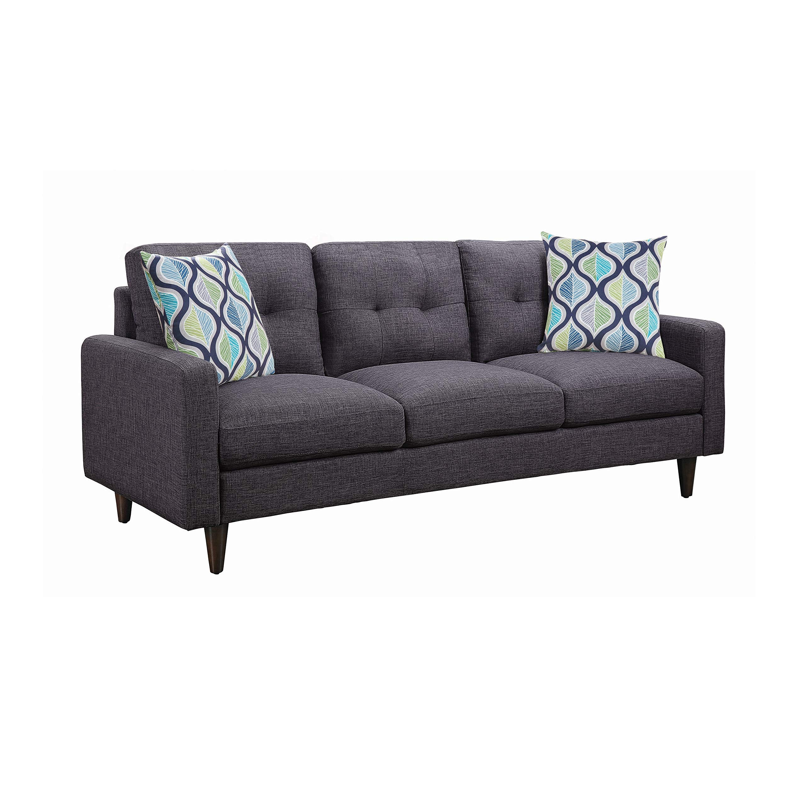 Watsonville - Upholstered Stationary Sofa with Track Arm, Button-Tufted Seat Backs