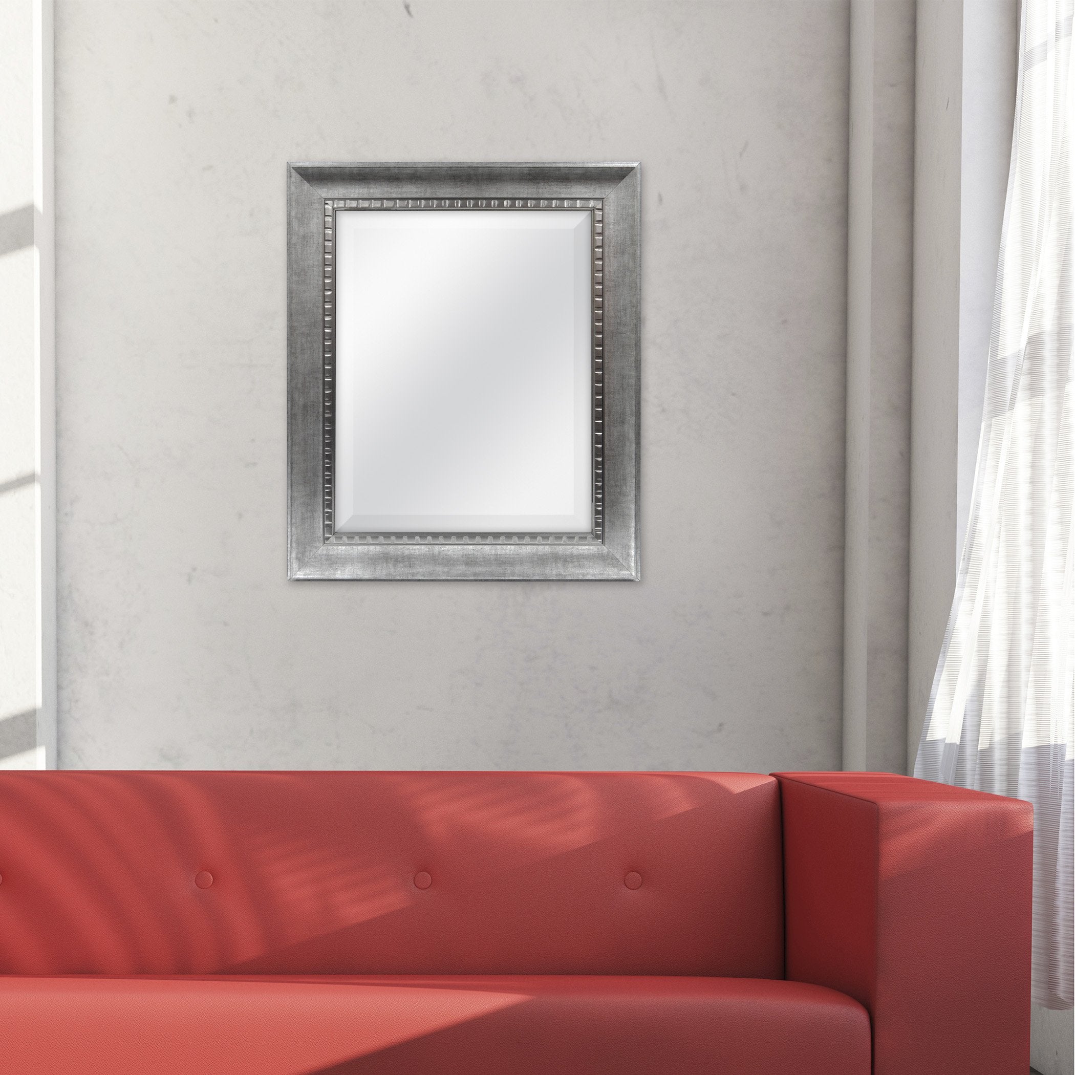 Sloped Mirror,  Overall Size, Silver