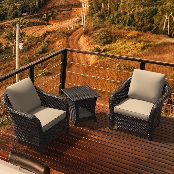 4 Pieces Outdoor Patio Conversation Furniture Set - 55" PE Rattan Sofa | Coffee Table