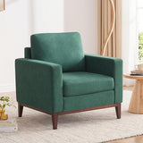 Oversized Accent Chair, Linen Fabric Living Room Chair Modern Reading Chair with Solid