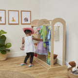 Dress Up Center with Mirrors, Costume Organizer, Natural