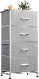 Dresser with 4 Drawers, Storage Tower, Organizer Unit, Fabric Dresser for Bedroom