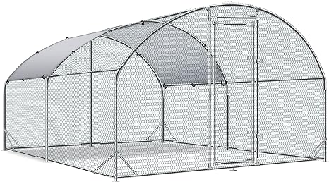 Large Metal Chicken Coop Upgrade Tri-Supporting Wire Mesh Chicken Run,Chicken Pen