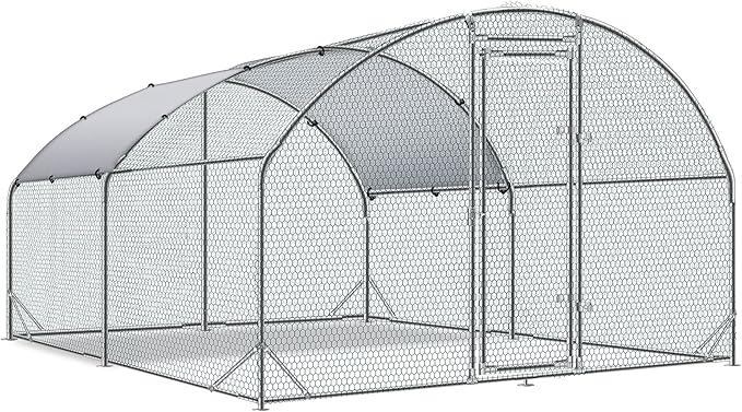 FortiFrame Heavy-Duty Metal Chicken Coop with Waterproof Oxford Canopy