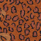 Hand-Hooked Wool Area Rug 6' x 9' - Black & Brown Leopard Print French Country Style