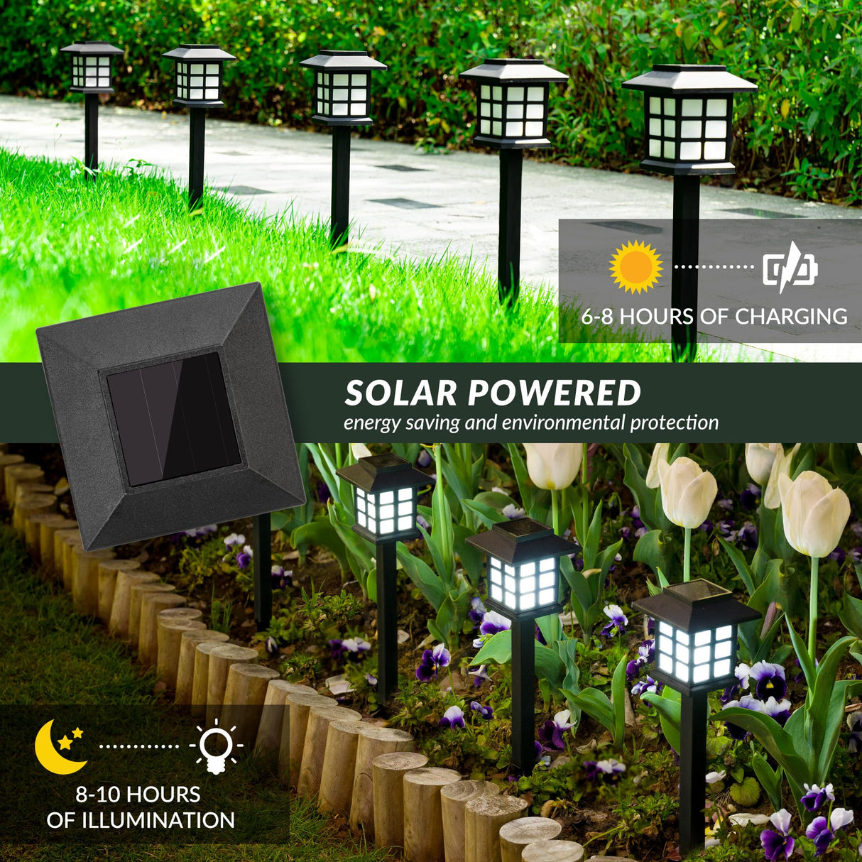 Solar Outdoor Lights,16 Pack Solar Path Lights, Solar Walkway Lights Outdoor