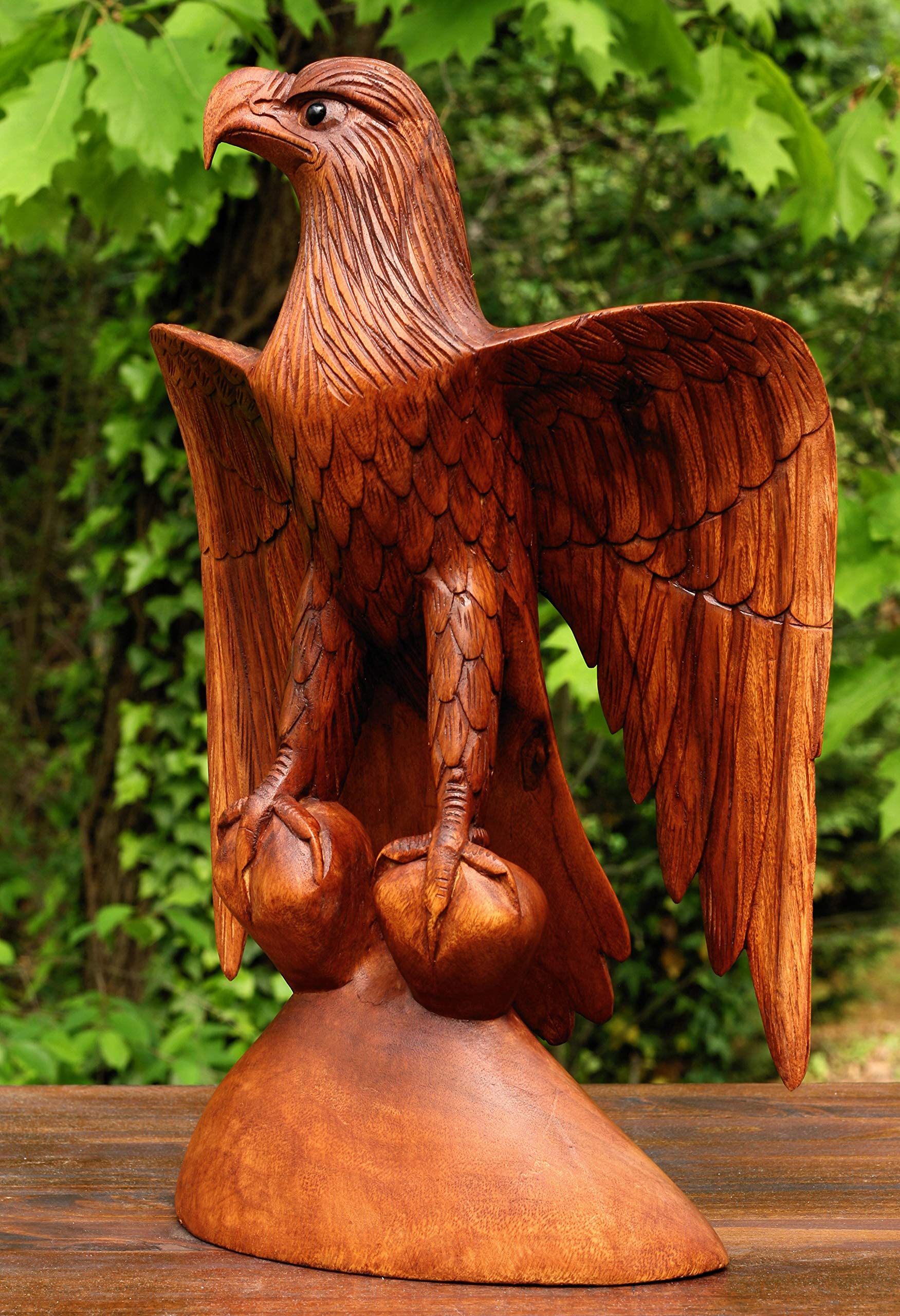 16" Extra Large Wooden Handmade American Eagle Statue Handcrafted Figurine Sculpture