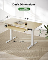 Standing Desk Adjustable Height with Extra Large Keyboard Tray,