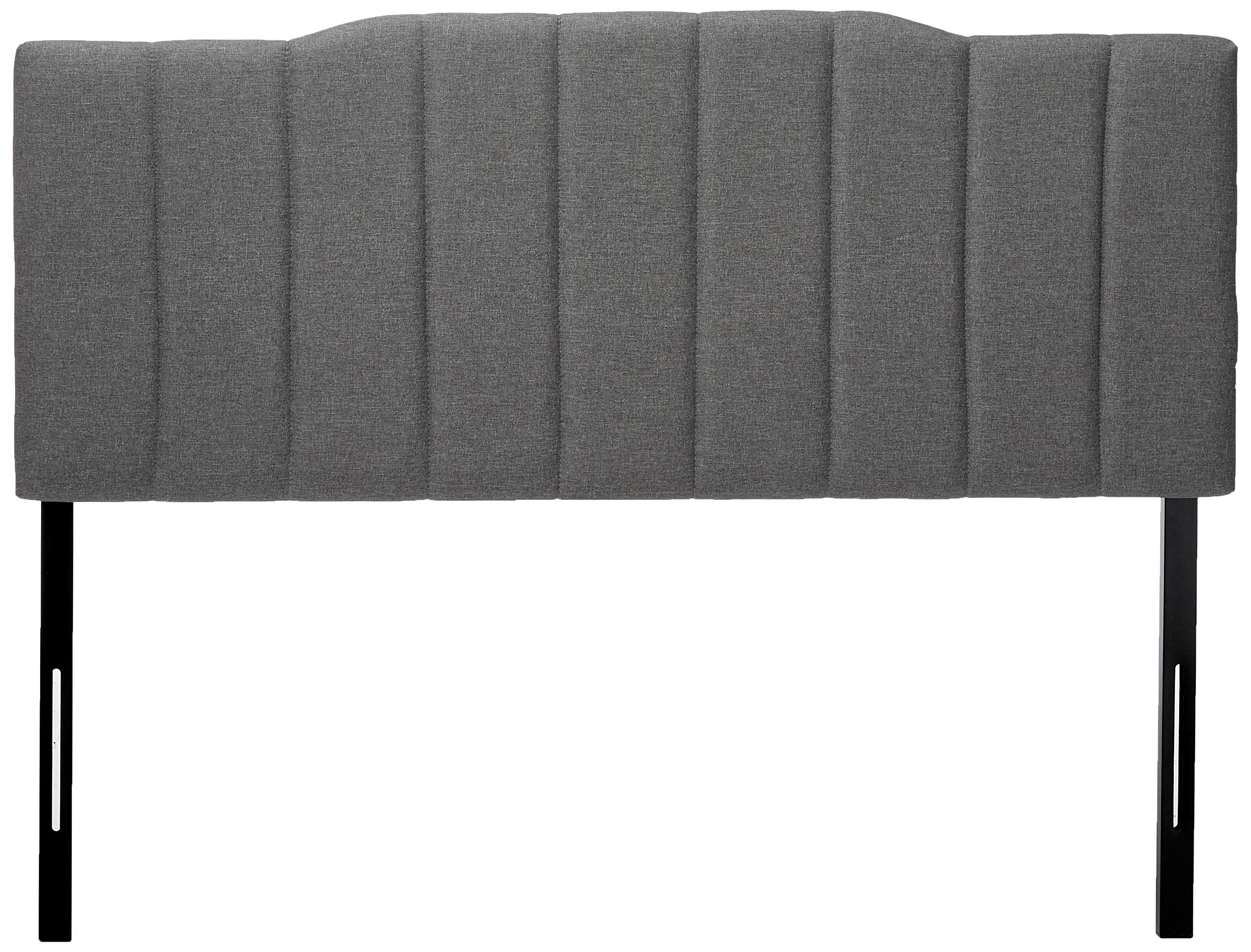 Satish Upholstered Channel Stitched Headboard in Grey