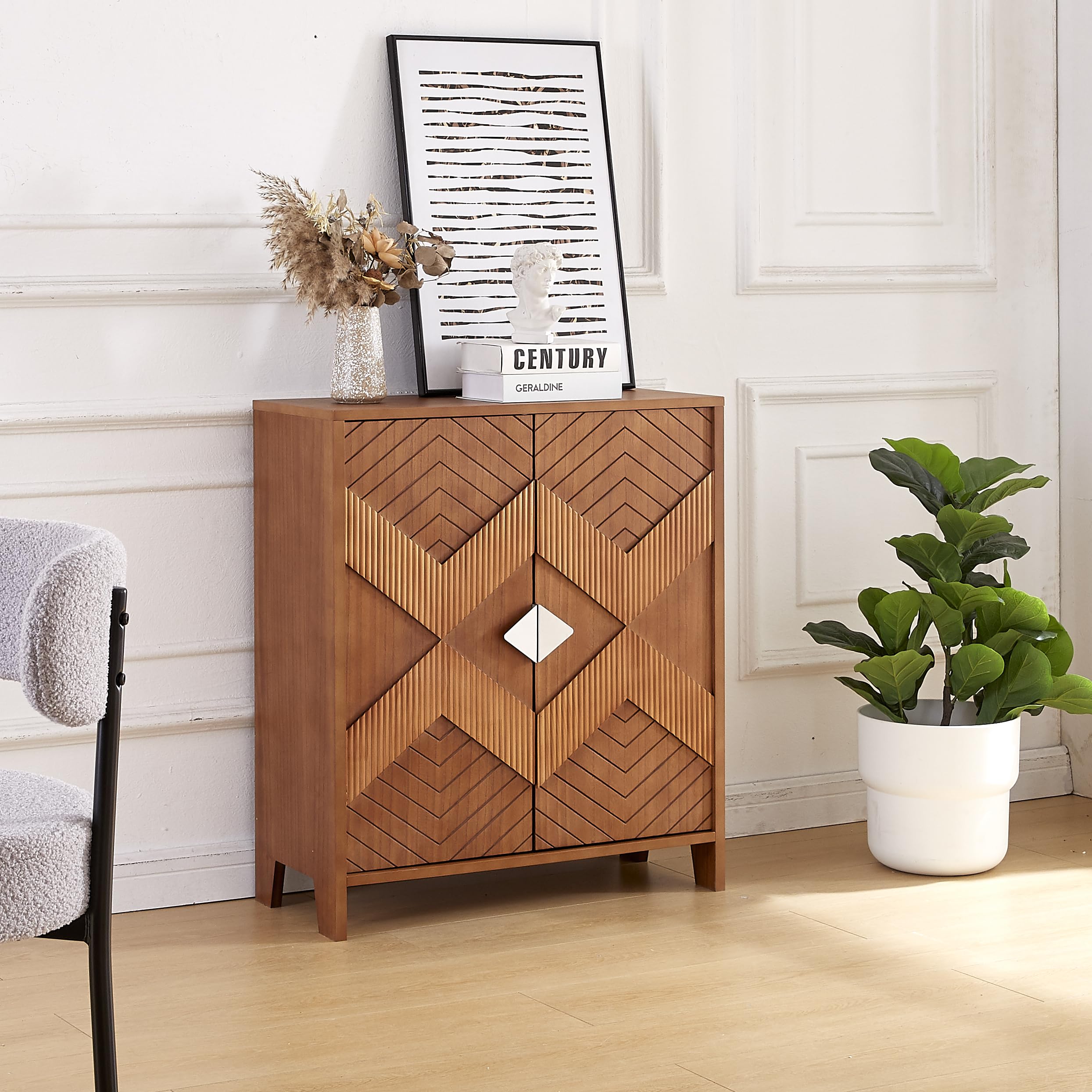 Accent Cabinet with Doors,Vintage Sideboard Storage Cabinet