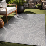 Home Medallion Outdoor Rug 6x9 Washable Outside Carpet for Indoor Patio Porch