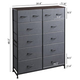 Tall Dresser for Bedroom with 12 Drawers, Dressers & Chests of Drawersz