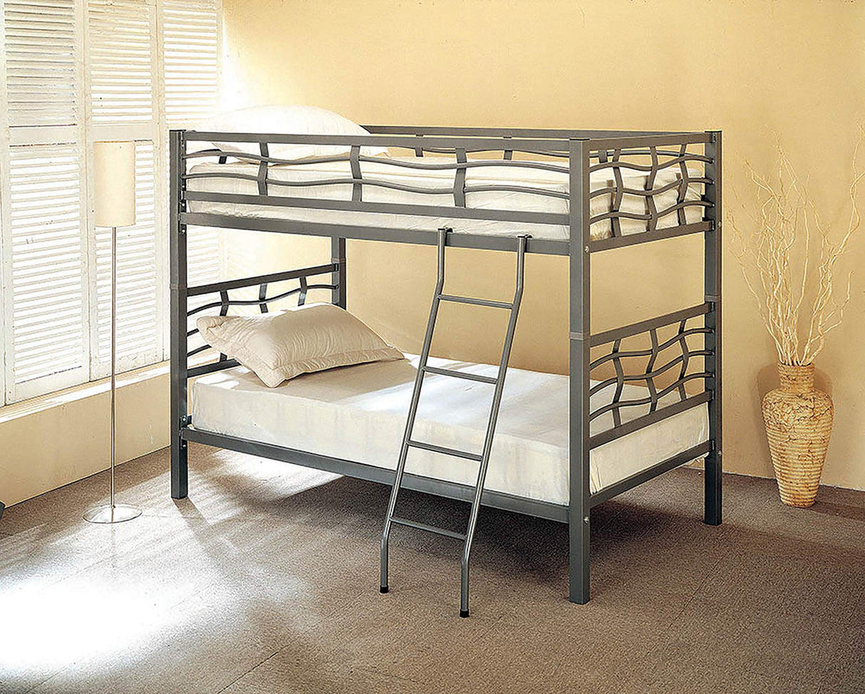 Fairfax Twin Bunk Bed with Ladder Light Gunmetal 7395