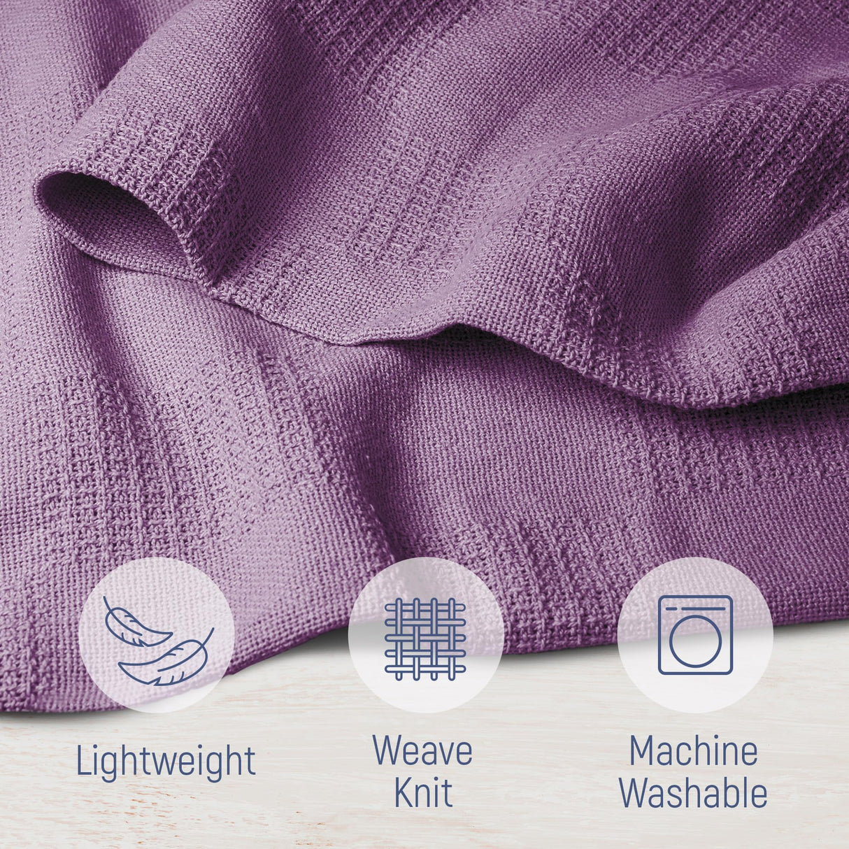 100% Cotton Blanket - Lightweight Summer Blanket Queen Size (90x90) - Thermal Throw for Bed,