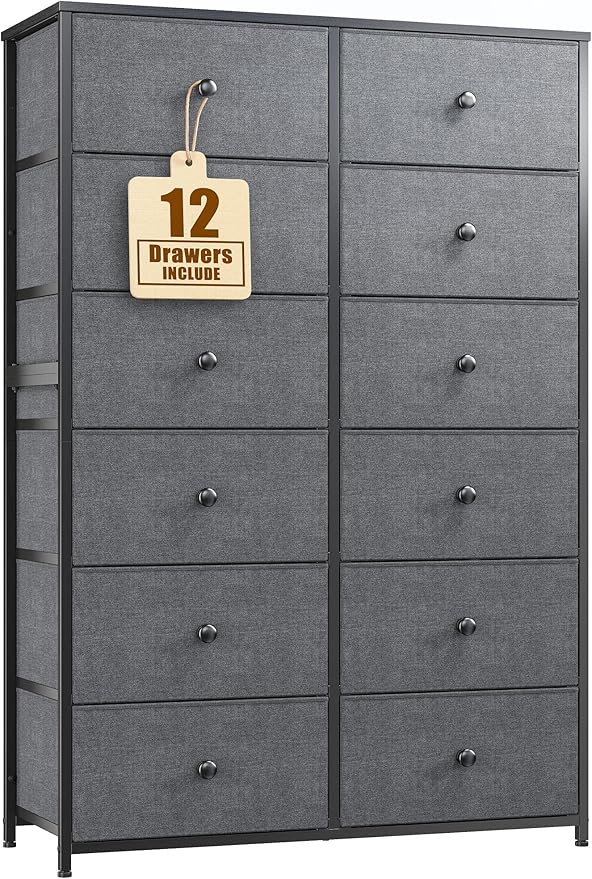 Pink Dresser, Dresser for Bedroom with 12 Drawers