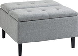 30" Square Storage Ottoman, Upholstered Ottoman Coffee Table with Lift Top