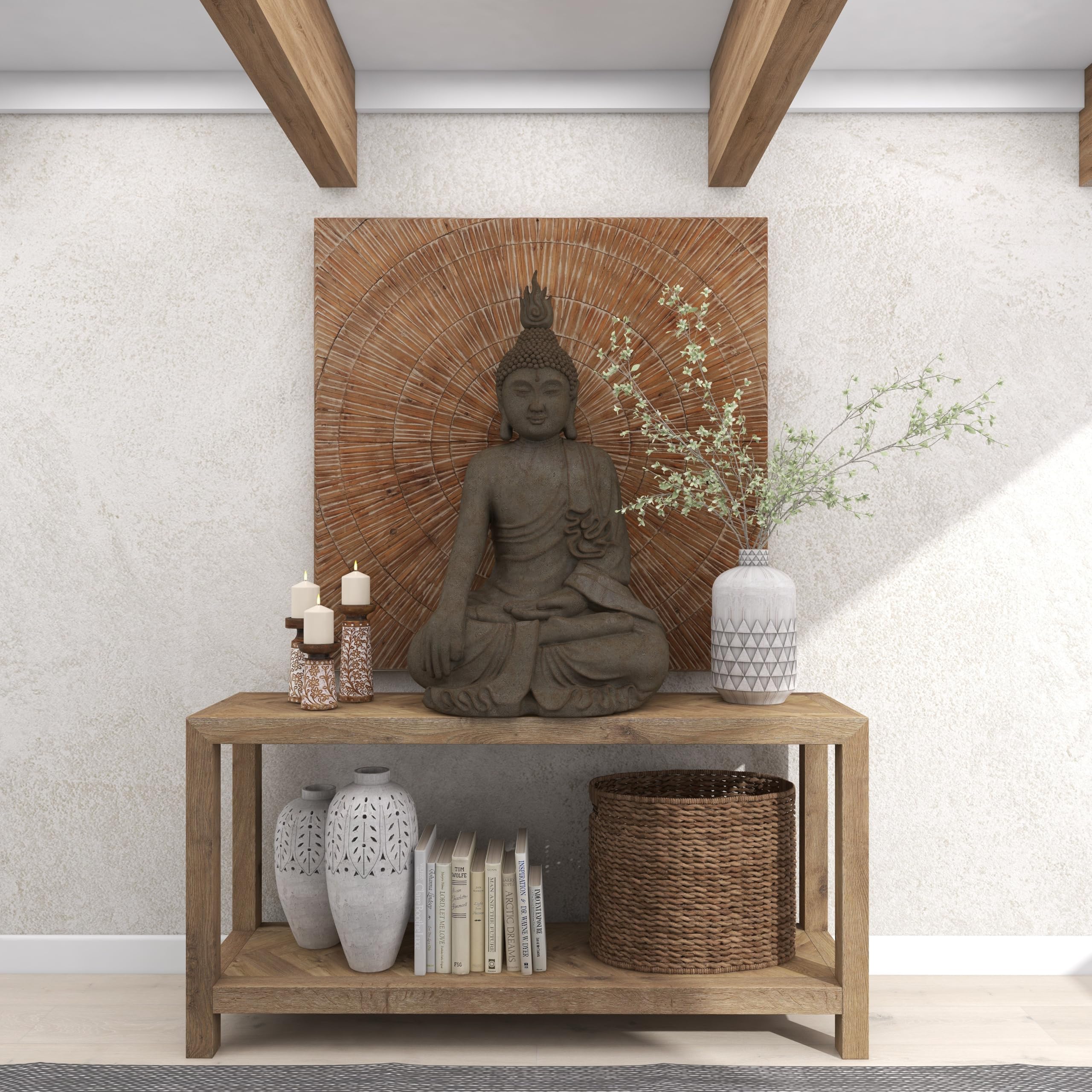 Polystone Buddha Decorative Sculpture Meditating Home Decor Statue