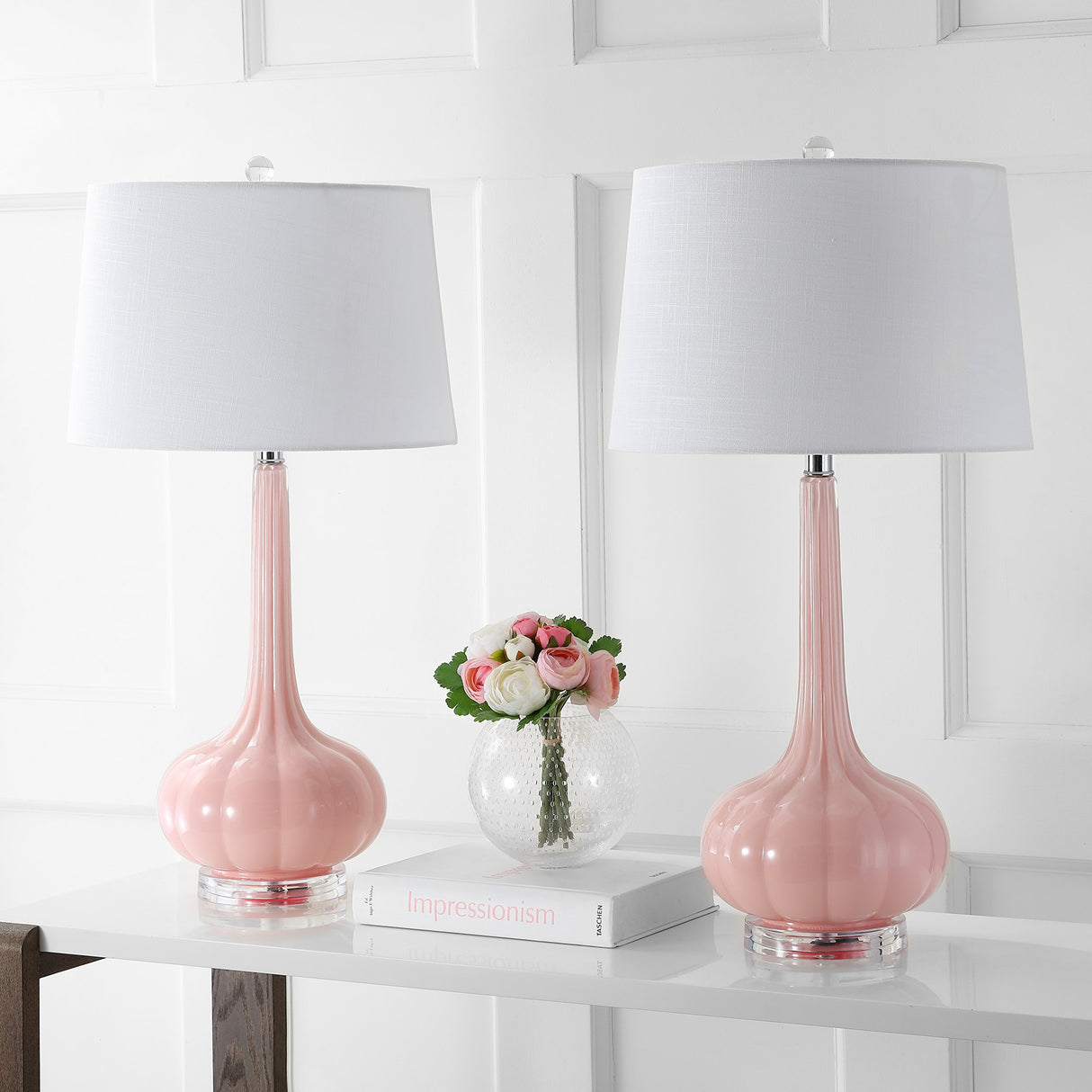 JYL1079A-SET2 Set of 2 Table Lamps Bette 28.5" Glass Teardrop LED Table