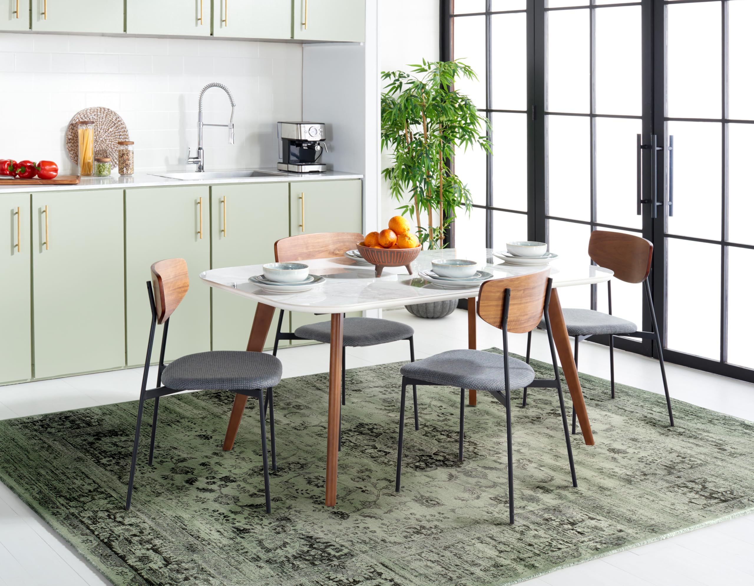 SAFAVIEH Vintage Collection Area Rug - 10' x 14', Spruce, Oriental Medallion Distressed Viscose Design, Ideal for High Traffic Areas in Living Room, Bedroom (VTG113-2111)