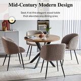 5 Pieces 37-Inch Round Dining Table and Upholstered Chairs for Four Person,