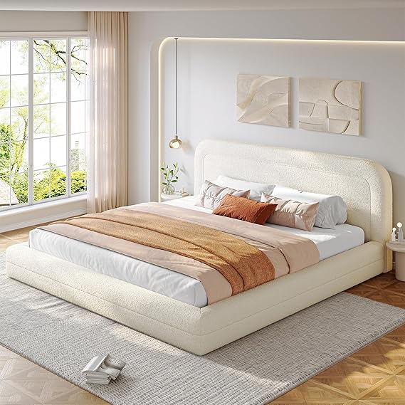 Full Upholstered Cloud Bed Frame with Headboard