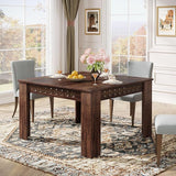 43" Square Dining Table for 4, 2-4 Person Farmhouse Wood Dining Room Table