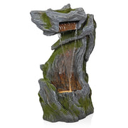 WIN1628 32" Outdoor Tree Bark Water Fountain with LED Lights