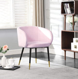 Louise Collection Modern | Contemporary Velvet Upholstered Dining Chair with Gold Tipped