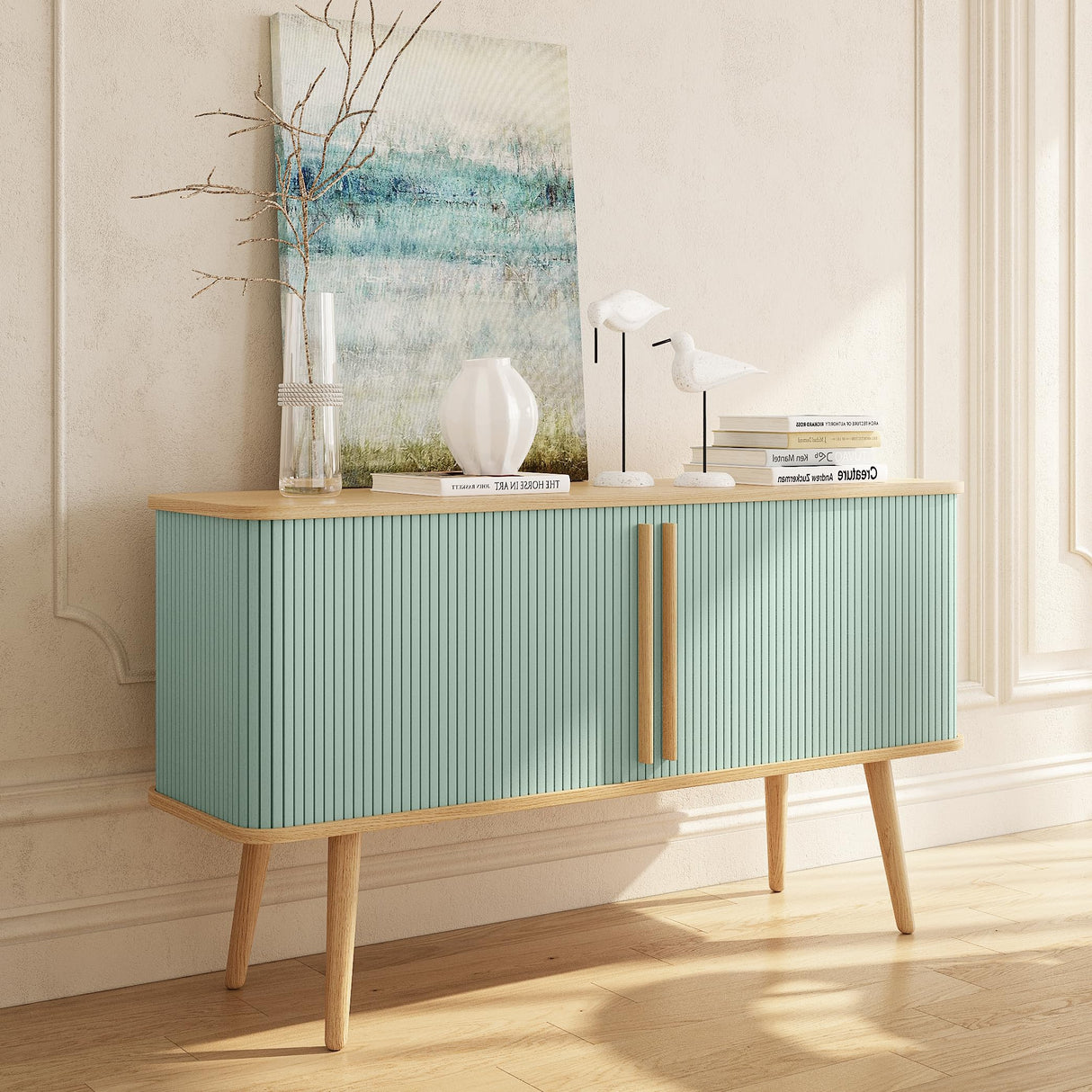 Accent Cabinet with Doors and Shelves - Decorative Storage Cabinet