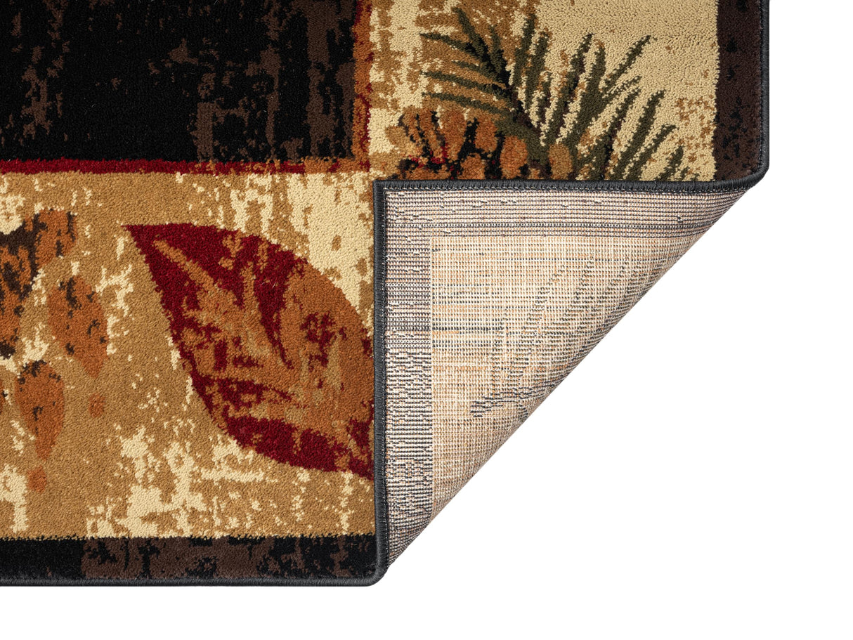 Nature Brown Area Rug 2x8 Runner - Machine Woven Turkish Design