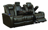 Delangelo Power Motion Reclining Sofa, Brown