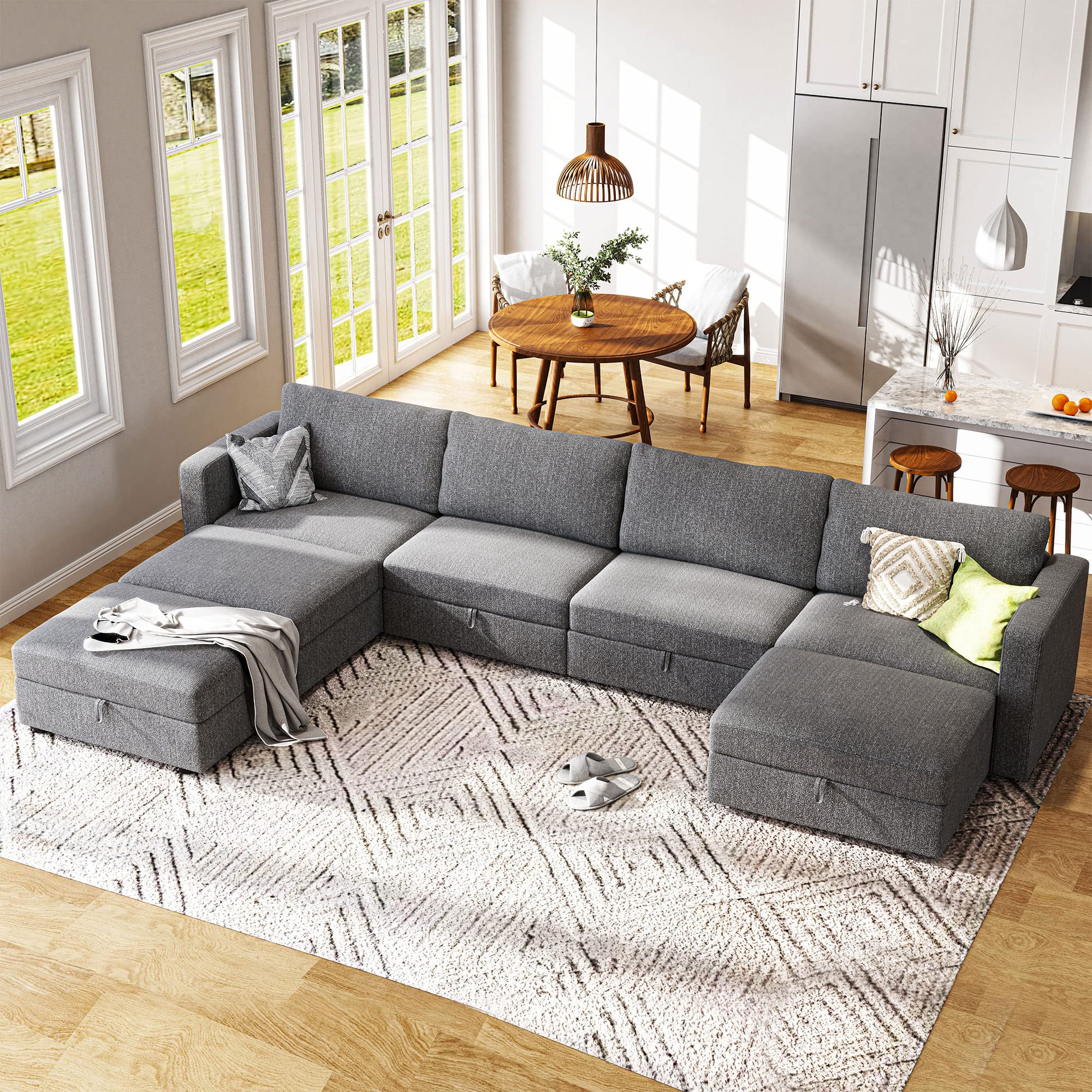 149'' Modular Sectional Sofa U Shaped Modular Couch