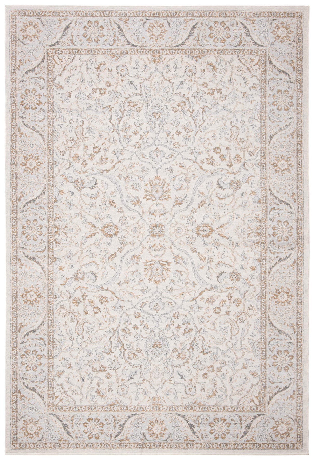 Isabella Oriental Area Rug 9' x 12' - Cream & Beige Non-Shedding