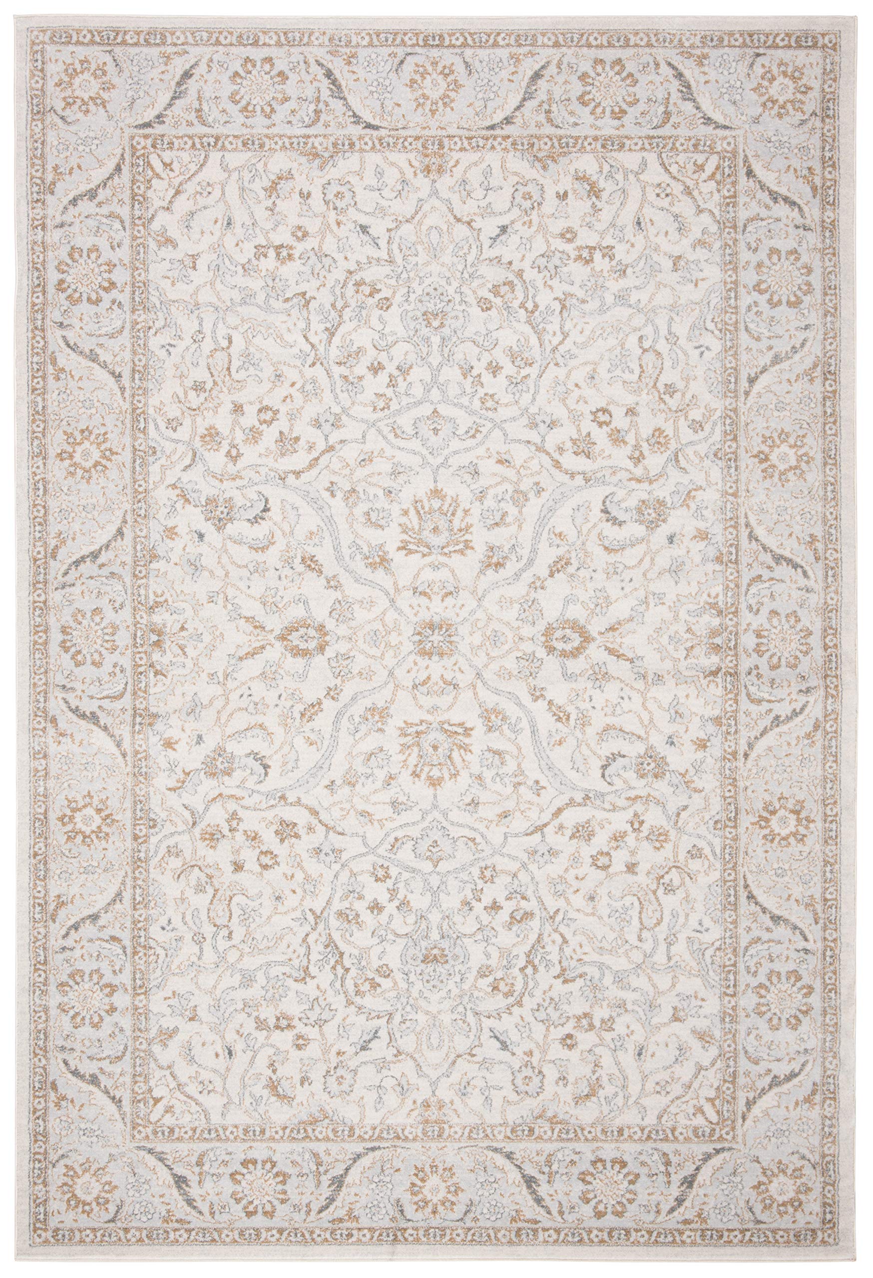 SAFAVIEH Isabella Collection Area Rug - 9' x 12', Cream & Beige, Oriental Design, Non-Shedding & Easy Care, Ideal for High Traffic Areas in Living Room, Bedroom (ISA912A)