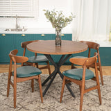 Round Dining Table, 39" Mid-Century Modern Round Kitchen Table for 4-5 People,