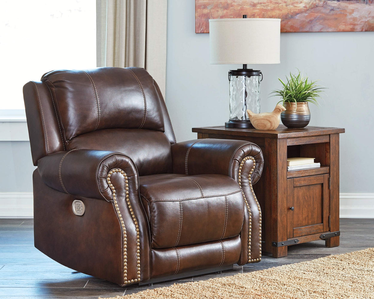 Buncrana Power Recliner with Adjustable Headrest, Brown