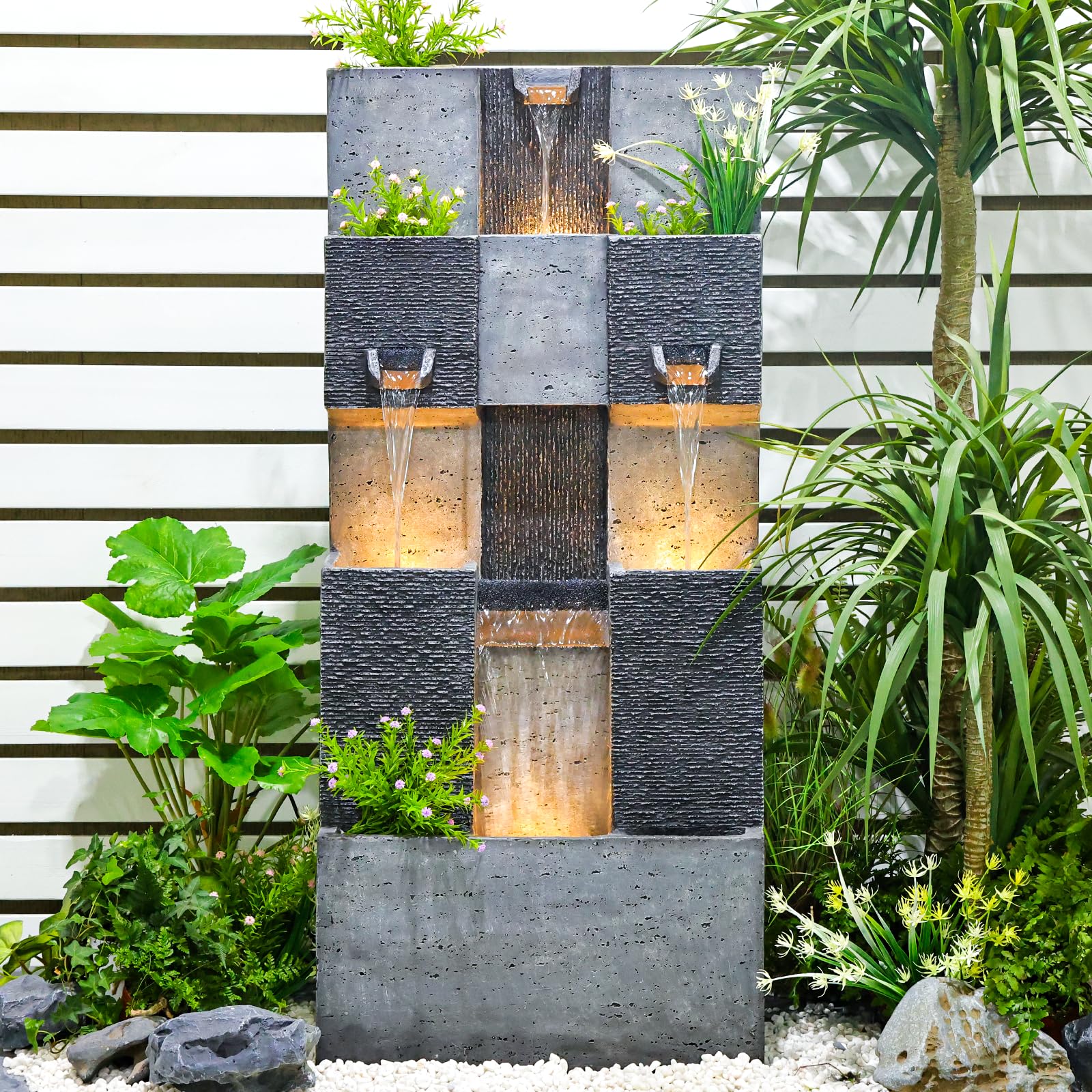 45.3 Inch Garden Water Fountains Outdoor for Garden, Patio, Backyard, Deck