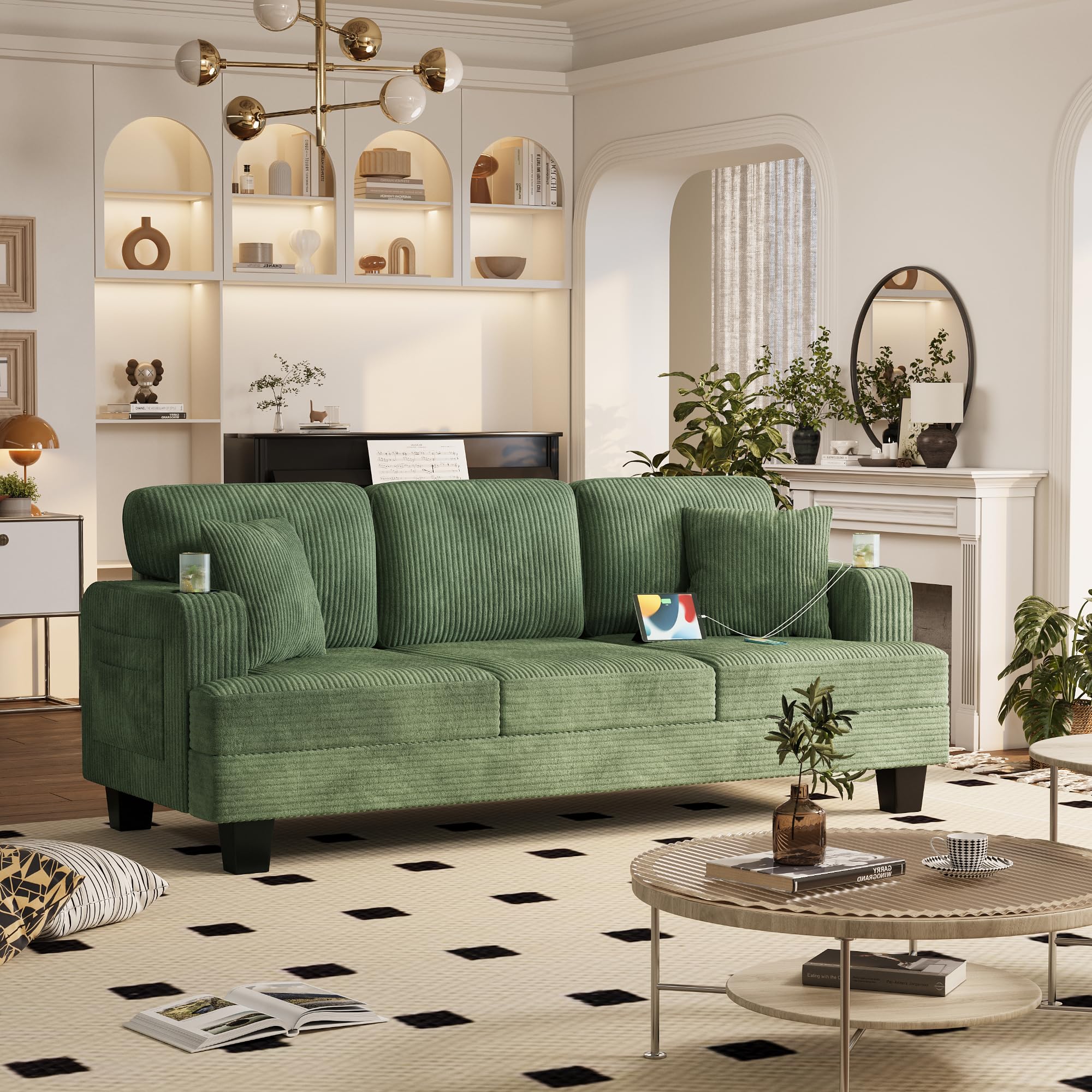 83” Sofas for Living Room, Comfy Couch with USB and Type-C Port