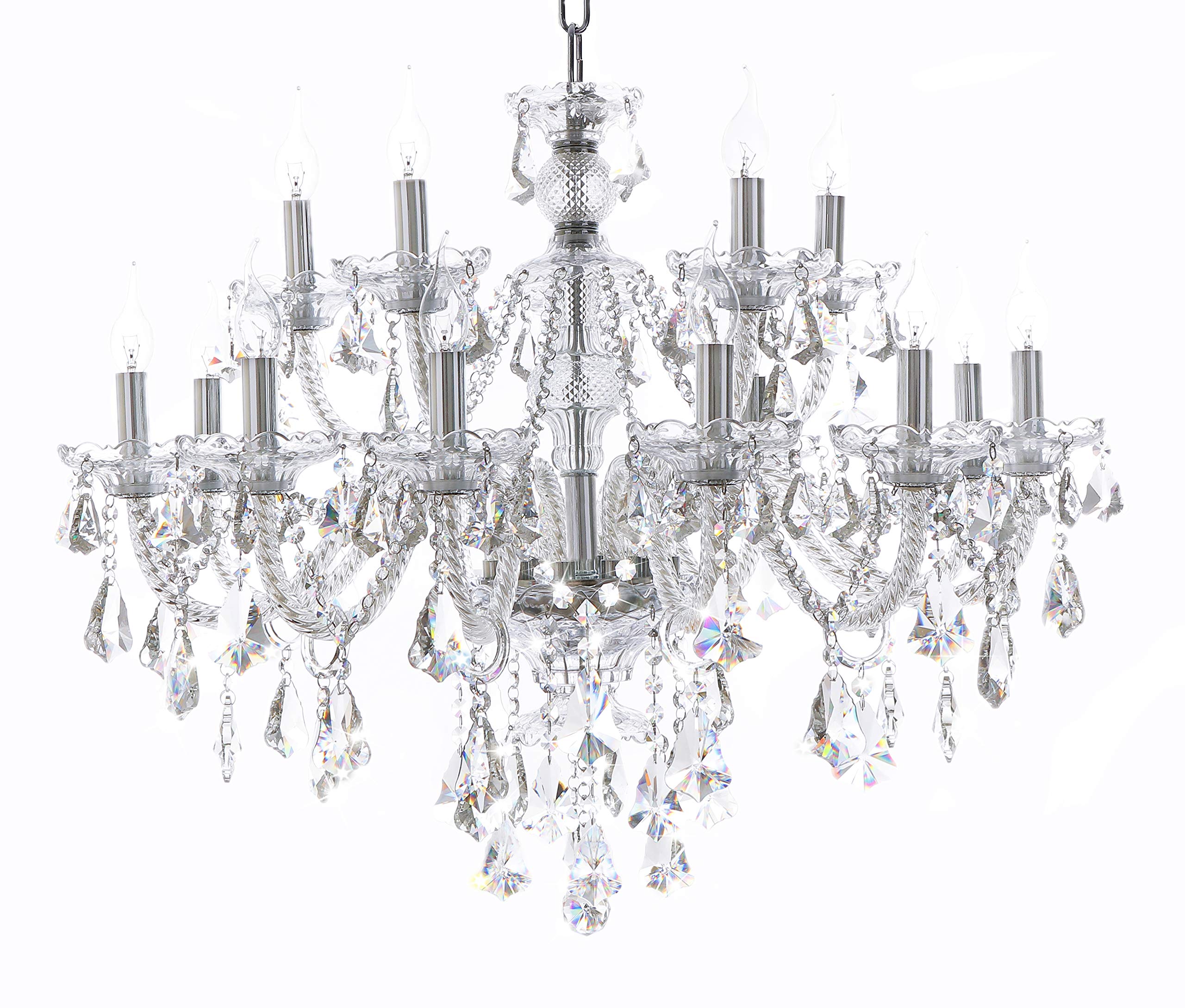 Clear 15 Lights K9 Crystal Chandelier Modern Luxurious Light Candle Pendant Lamp