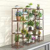 Wood Plant Stand Indoor Outdoor,15 Tier Tall Flower Shelf Plant Stands