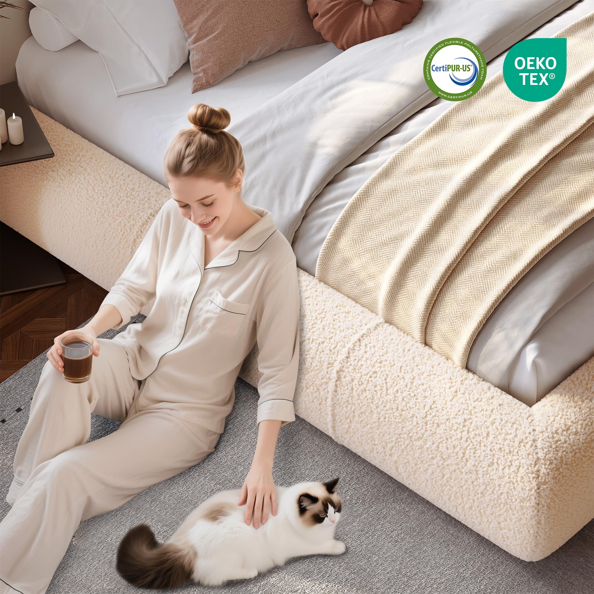 Cloud Queen Bed Frame - Easy Assembly with Rounded Corners