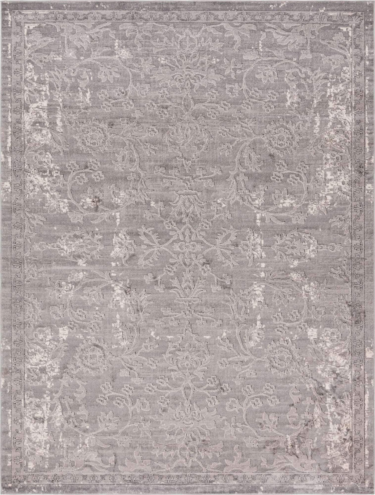 Portland Collection Area Rug - Albany (9' x 12' Rectangle, Gray/ Ivory)