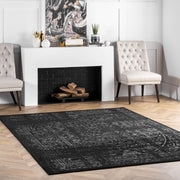 Arlena Vintage Traditional Area Rug 10x14 - Black Grey