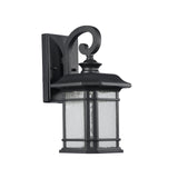 Transitional LED Textured Black Outdoor Wall Sconce 13" Height