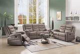 Horizontal Tufted Motion Glider Recliner in Brown