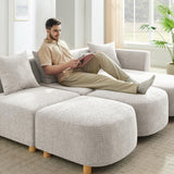 109.84" Modular Sectional Sofa with 3 Pillows, Convertible 5-Seater Comfy
