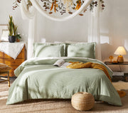 Twin Comforter Set, Bed in a Bag Sage Green 5-Pieces, Botanical Pattern