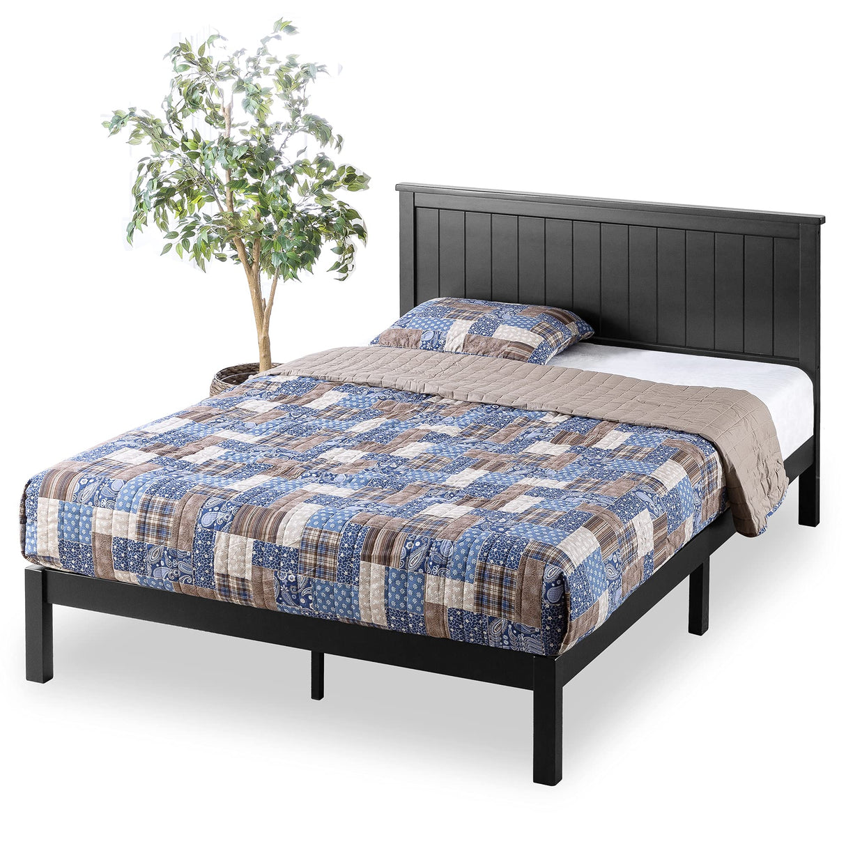 Cottage Style Platform Bed, Queen, Black